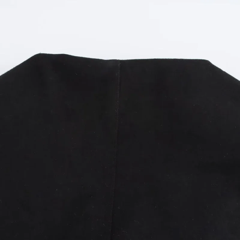 TRAF 2024 женский пиджак офисная одежда женская черная верхняя шерстяное пальто