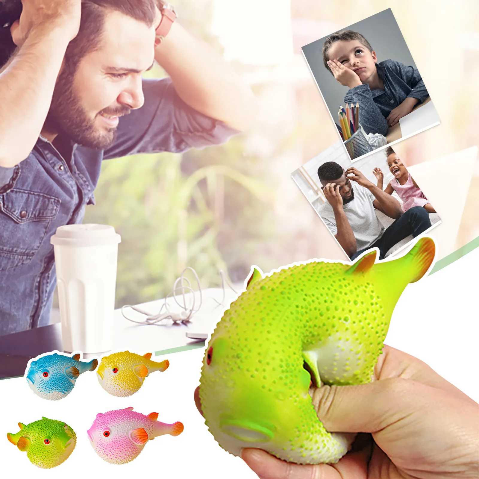 

Sensory Set Fidget Pack Decompress And Fugu Shaped Stress Ball Funny Cute Cat Shaped Ball Stress Relief Toy For Children And