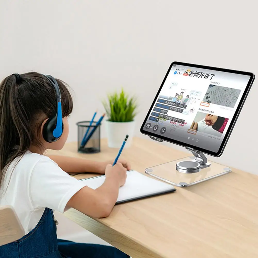 

Anti-yellowing Solid Wide Compatibility Desktop Tablet Holder Universal Desktop Tablet Stand Foldable Office Supplies