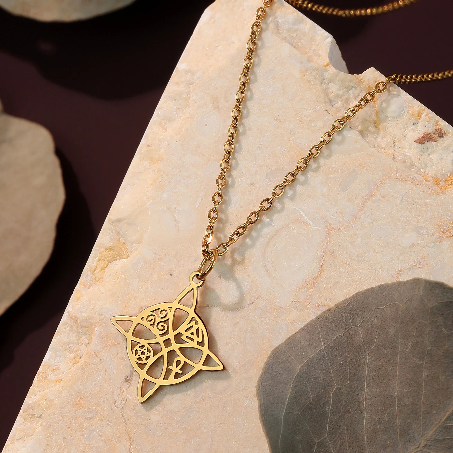 Нержавеющая сталь Valknut Triskelion Ankh крест пентакль кулон ожерелье для женщин модный