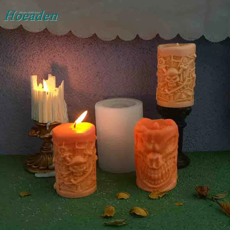 

Devil Cylindrical Aromatherapy Candle Mold DIY Gypsum Decoration Candle Making Handmade Scented Candle Silicone Molds Home Decor