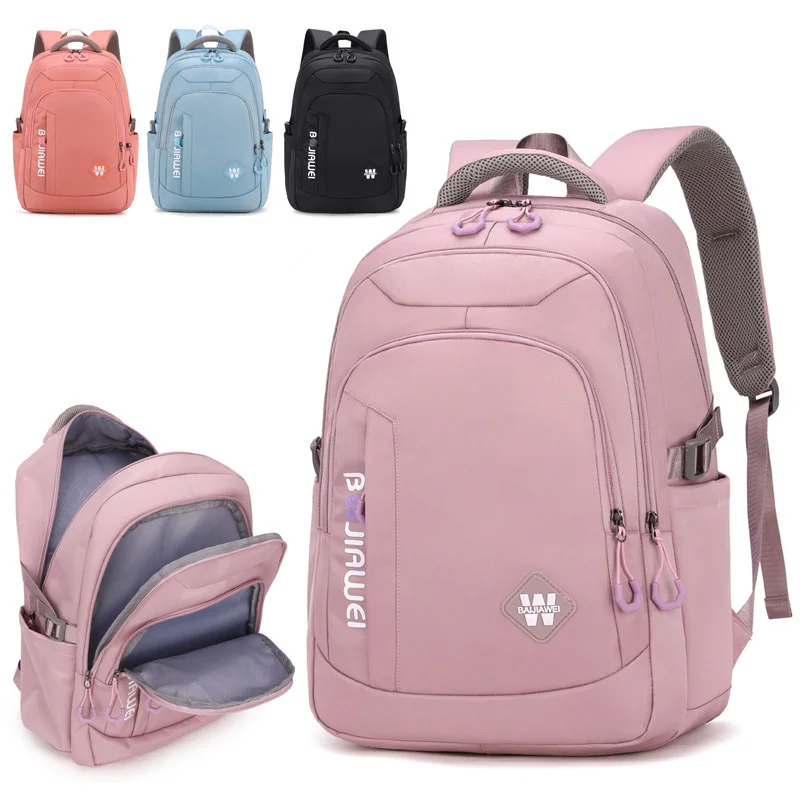 

Teenage Grils School Bags Large Capacity Black Nylon Multifunctional College Middle High Student Schoolbag Backpacks Women 2023