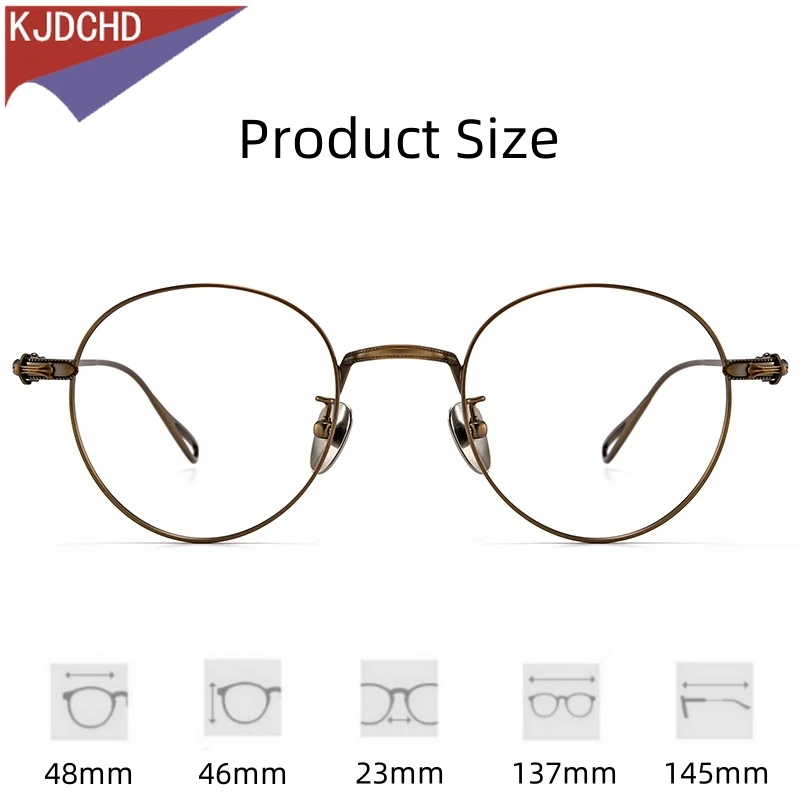 Модные удобные круглые очки в стиле ретро из чистого титана роскошные оптическая