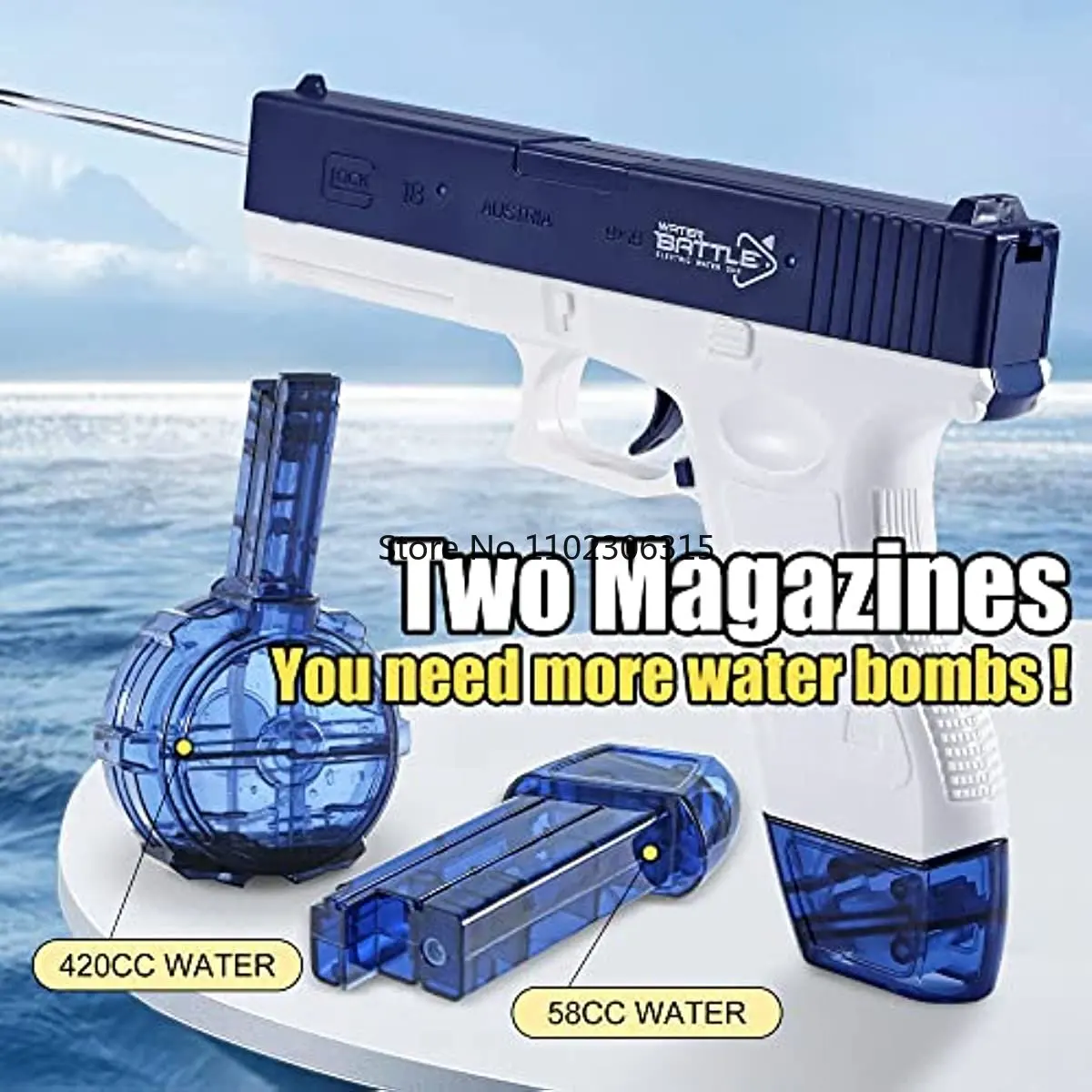 

Glock Electric Water Toy Gun Blaster Pistol Automatic Squirt Guns Swimming Weapon Pistola Water Soaker Summer Toys for Kids