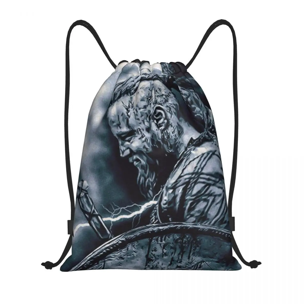 

Custom Ragnar Lothbrok Vikings Drawstring Bag for Shopping Yoga Backpacks Men Women Viking King Sports Gym Sackpack