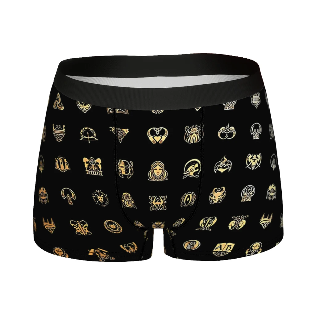 

Трусы-боксеры Skyrim с рисунком игры для пожилых людей, дышащие трусы, мужское нижнее белье, вентилируемые шорты, трусы-боксеры