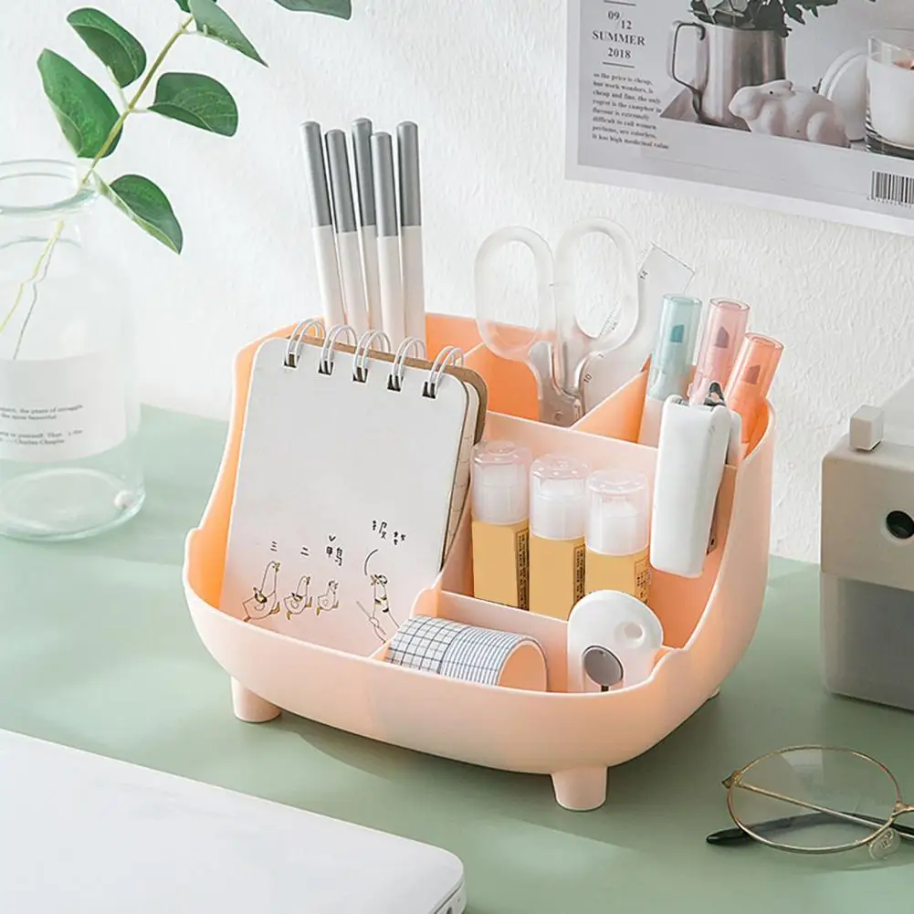 

Storage Box Convenient Keep Desktop Tidy PP 6 Grids No Burr Cosmetic Organizer Holder for Daily