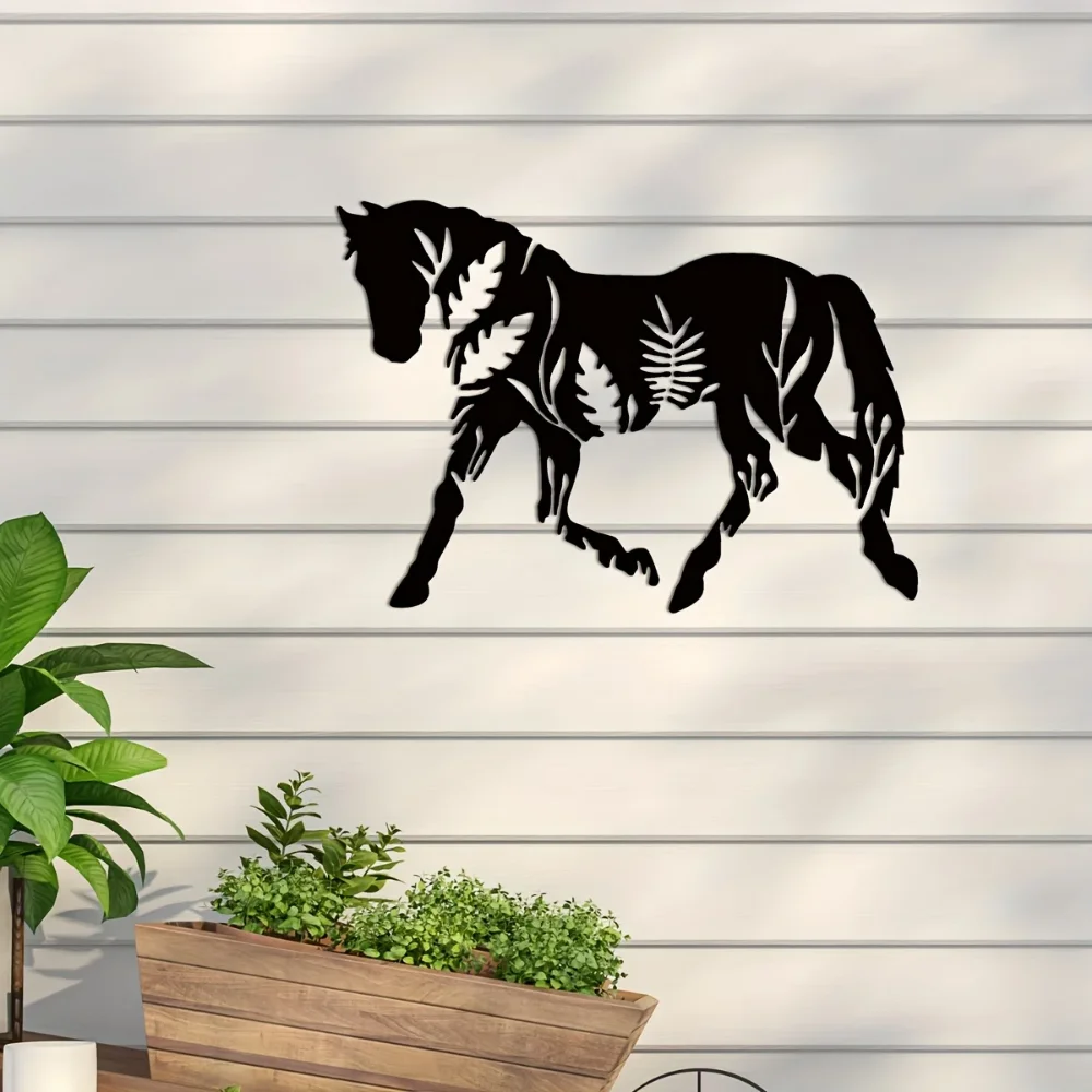 Металлическая Настенная Художественная Лошадь Украшение С Цветочным Рисунком