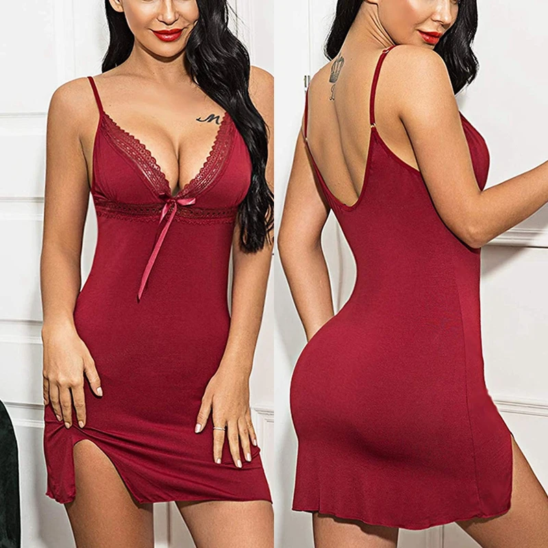 

Экзотические костюмы для секса, Женская кружевная ночная рубашка, сексуальное облегающее платье, одежда для сна, сексуальное белье, порно, н...