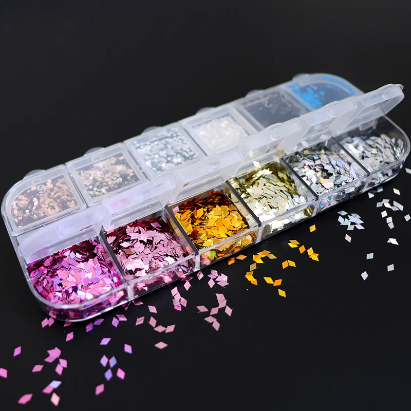 

Блестящие голографические блестки, смоляные наполнители, Ромб, блестки, слайм, украшения «сделай сам», ремесла в форме алмаза, блеск для ног...