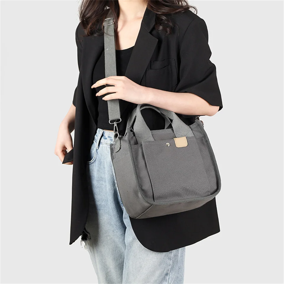 Women Crossbody Bag Fashion Canvas Messenger Bag Vintage Shoulder Bag Larger Top-handle Bags Handbag