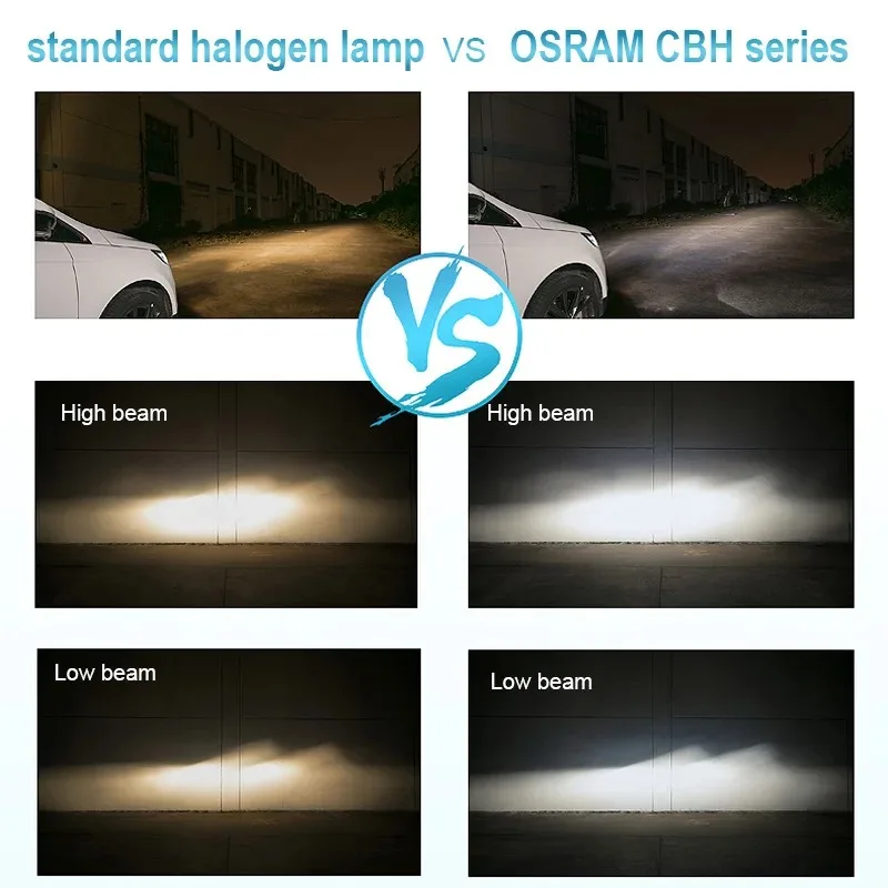 Фото OSRAM Cool Blue Hyper H7 H4 H11 H1 Автомобильная галогенная фара HB3 9005 HB4 9006 5300K Hi/Lo Beam 12 В 55 Вт + 50% ярко-белая лампа, пара №5