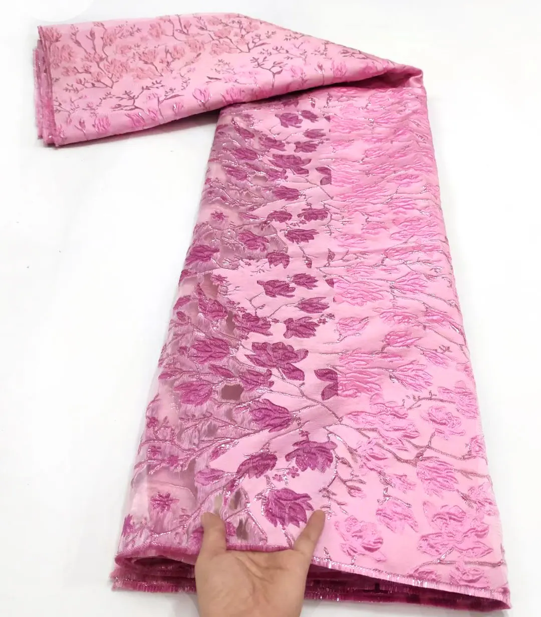 Новейшая жаккардовая кружевная ткань с золотой парчой французская 2022