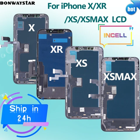 Прямая замена TFT экрана для iPhone X/XR/XS/XSMAX INCELL, сенсорное стекло, дигитайзер, один за другим, все работает без битых пикселей
