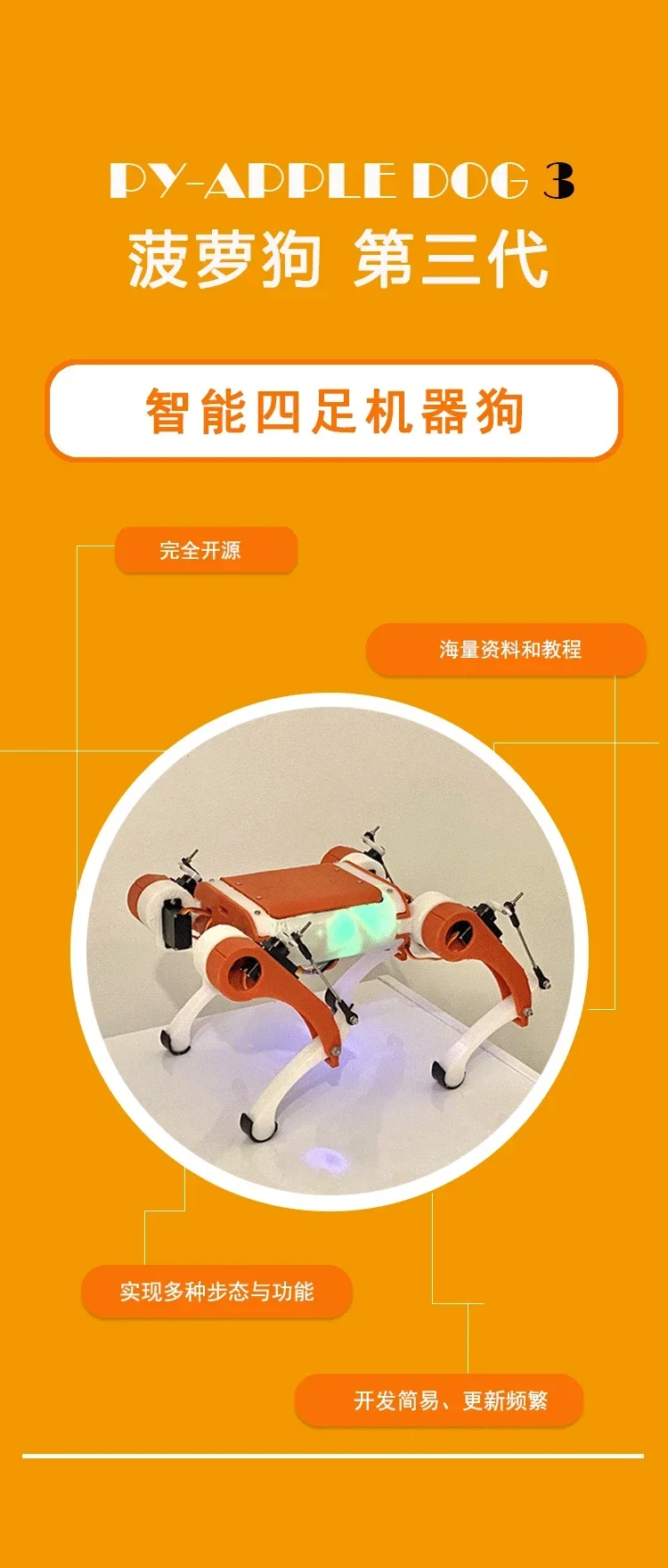 Четвероногий робот-ананас собака третьего поколения проект с открытым исходным