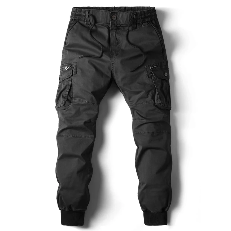 2022 Cargo Pants Men Cotton Casual Mens Casual Pants Elastic Waist Quality Joggers Trousers Men Fashion Safari Style Sweatpants