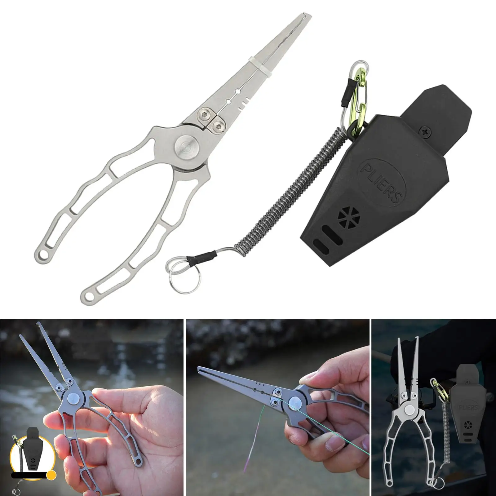 

Portable Fishing Pliers Hook Remover Fishing Tool Split Ring Braid Cutters Tackle Lightweight Multifunctional Equipment Gadget