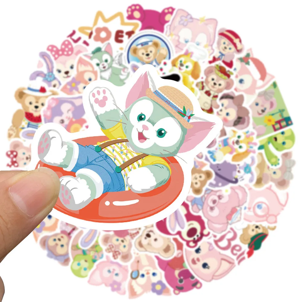 

10/30/50pcs Mixed Disney Stellalou Duffy Bear Stickers DIY Girls Decoration Sticker Luggage Diary Car Classic Cartoon Decal Gift