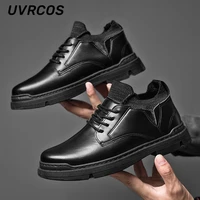men leather shoes low cut casual cortex tooling retro business formal wear fashion shoe shoe british style