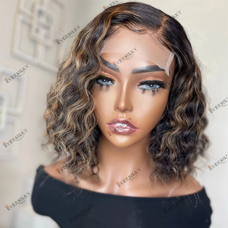 

Парик Боб из человеческих волос с глубокой волной, 5 Х5, парики на сетке для женщин с детскими волосами, плотность 180, 13х6, парик на сетке сперед...