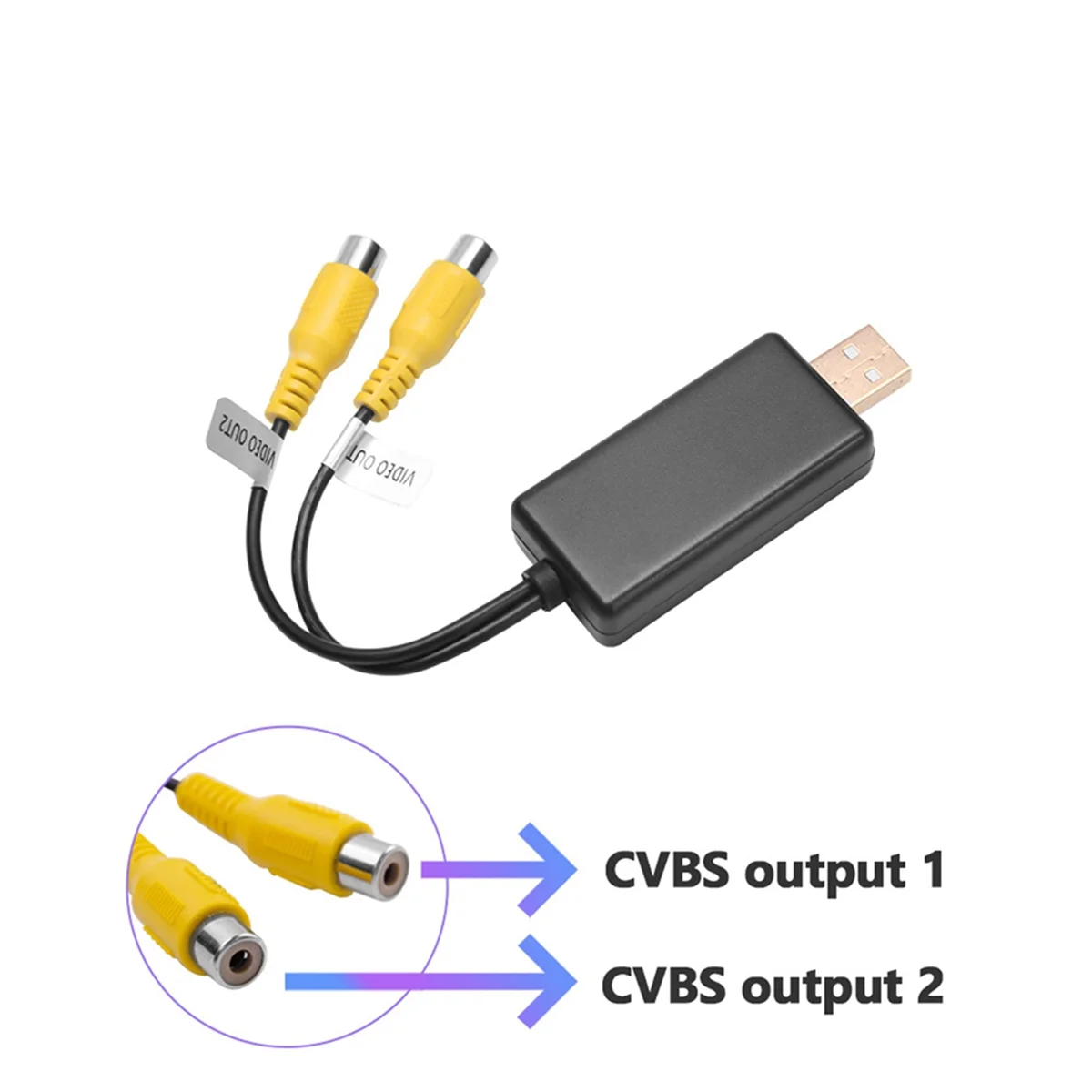 Адаптер с USB на CVBS RCA для видеовыхода Интерфейсный блок подключения к монитору