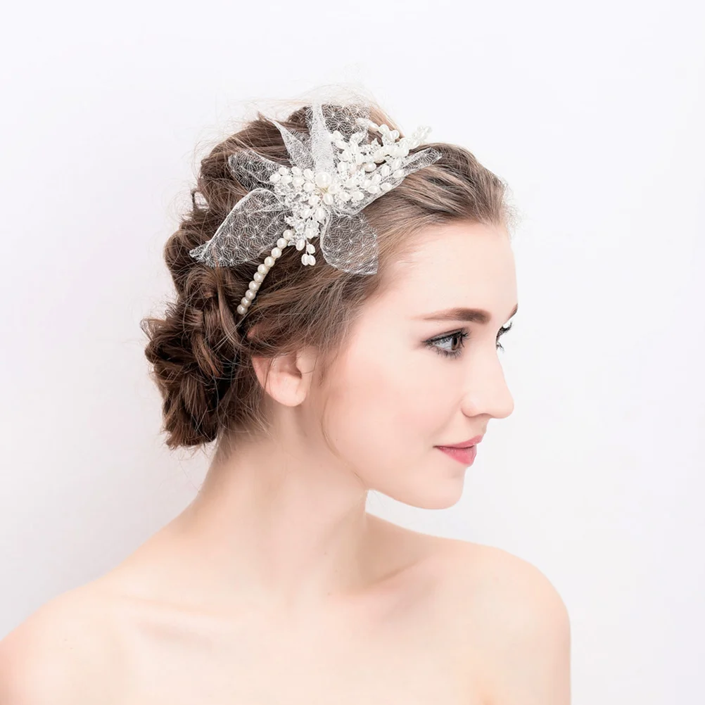 

Headband Wedding Bridal Pearl Hair Crystalrhinestonebride Headpiece Bandheadbands Tiara Hairband Headwear Womenflower Flapper