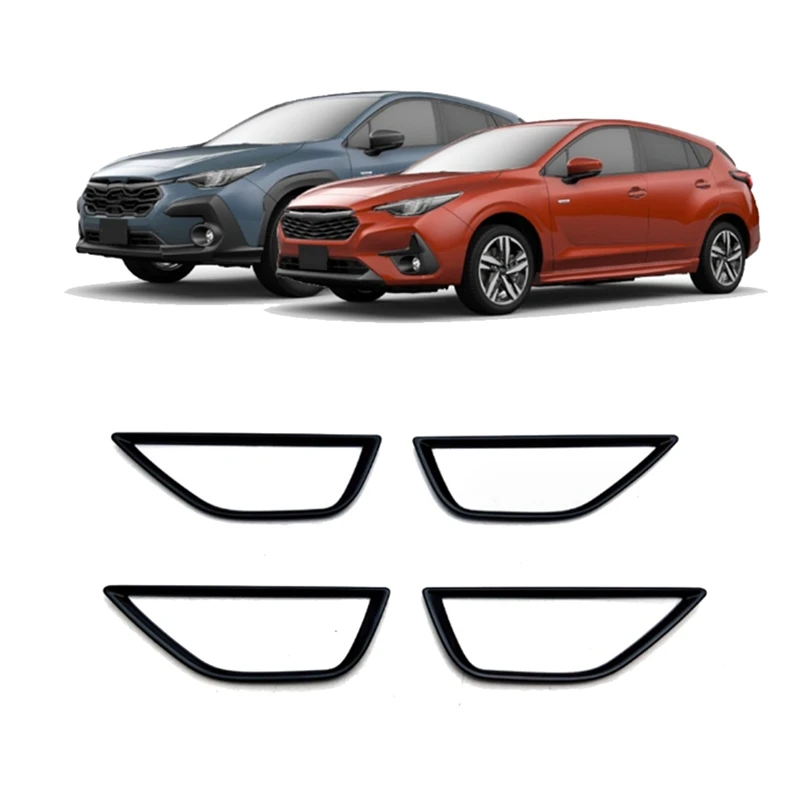 1Set Replacement Parts For Subaru Crosstrek Impreza 2024 Interior Door Handle Trim Bezel Sticker Accessories Glossy Black