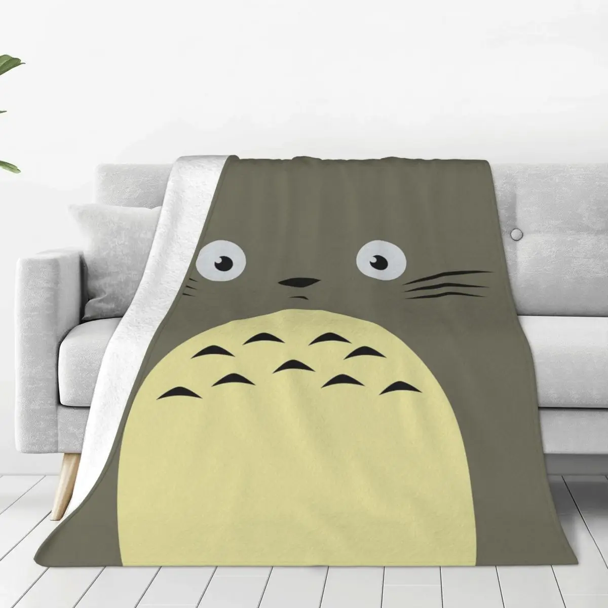 

My Neighbor Totoro Blanket Fleece Print Japanese Anime Breathable Ultra-Soft Throw Blankets for Home Bedroom Bedspread