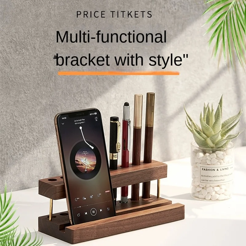 

Desktop Wooden Walnut Wood Pen Holder Creative Storage Decorative Pen Stationery Storage Pen Holder Office Desk Accessories