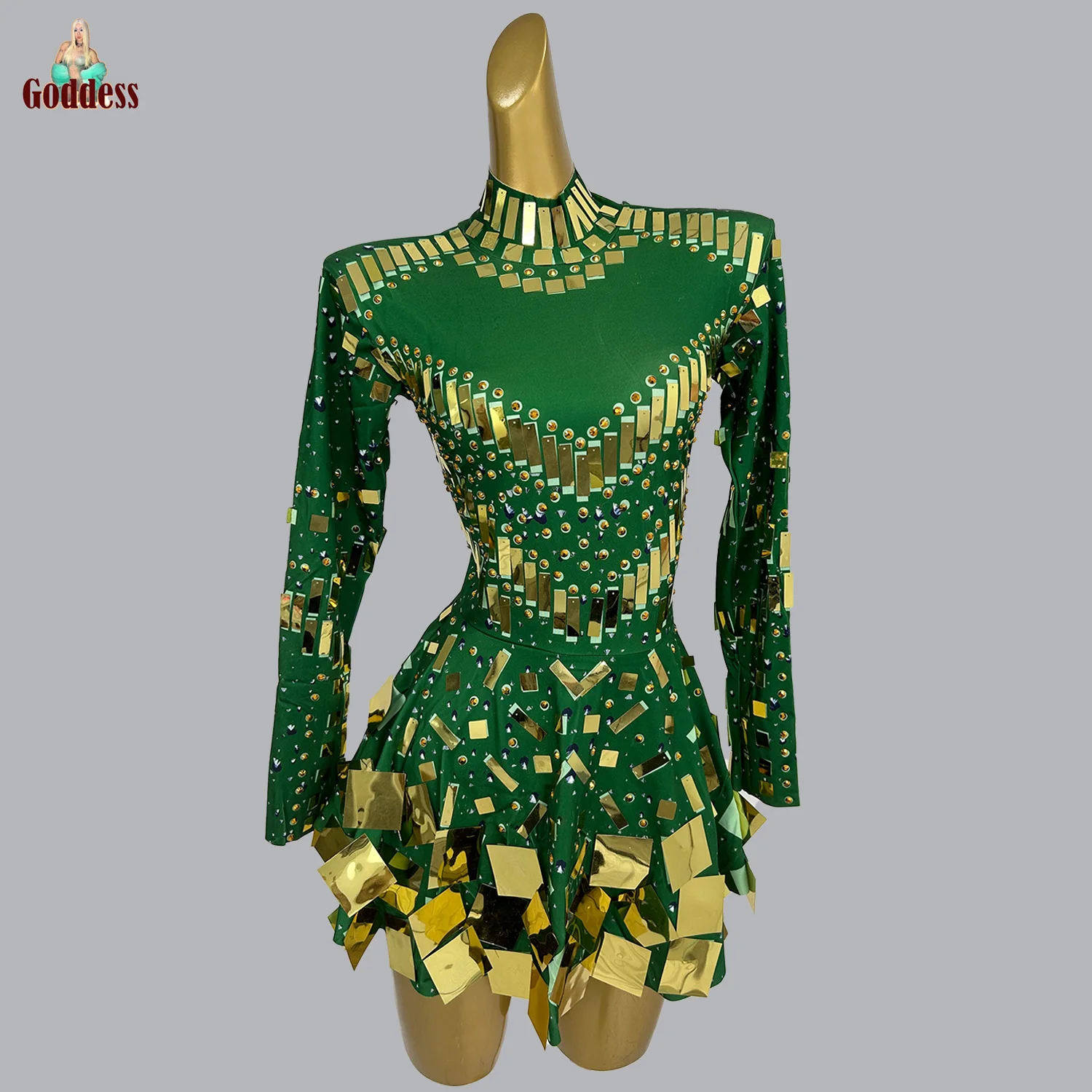 Танцевальный костюм с пайетками Спандекс