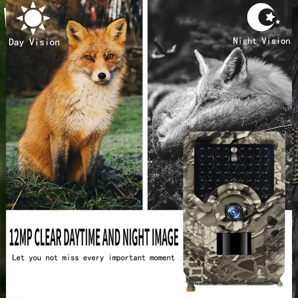 

PR200PRO Hunting Trail Camera 16MP 1080P Infrared Night Vision Motion Activated Hunting Trap Game IP56 Waterproof Wildlife Cams