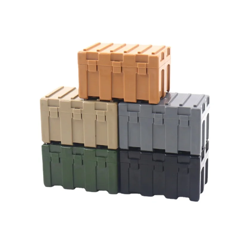 

Building Blocks Military Accessories Assembly Clamshell Weapon Box Six-color Small Particle Parts Toy Bricks Gift for Childrens