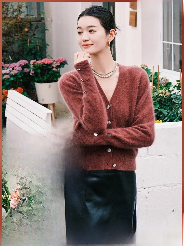Meiyang [Распродажа сбор утечек] Вязаный кардиган Wumei бархатный смешанный свитер с