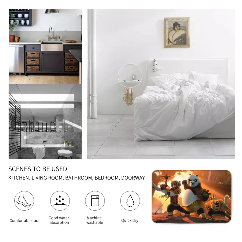 Домашний ковер для ванной комнаты K-Kung Fu искусственный ретро много вариантов