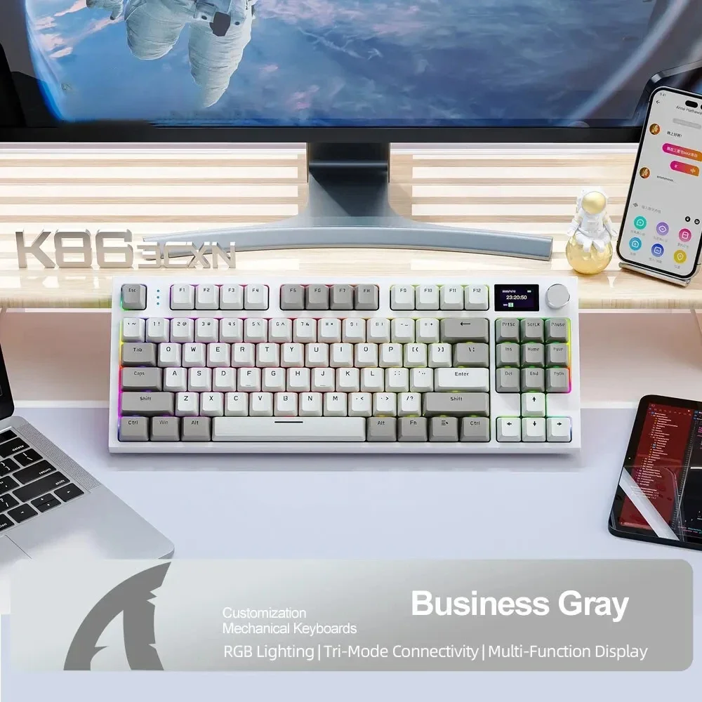 Клавиатура Механическая YS51 K86 с тремя режимами RGB Корейская Беспроводная игровая