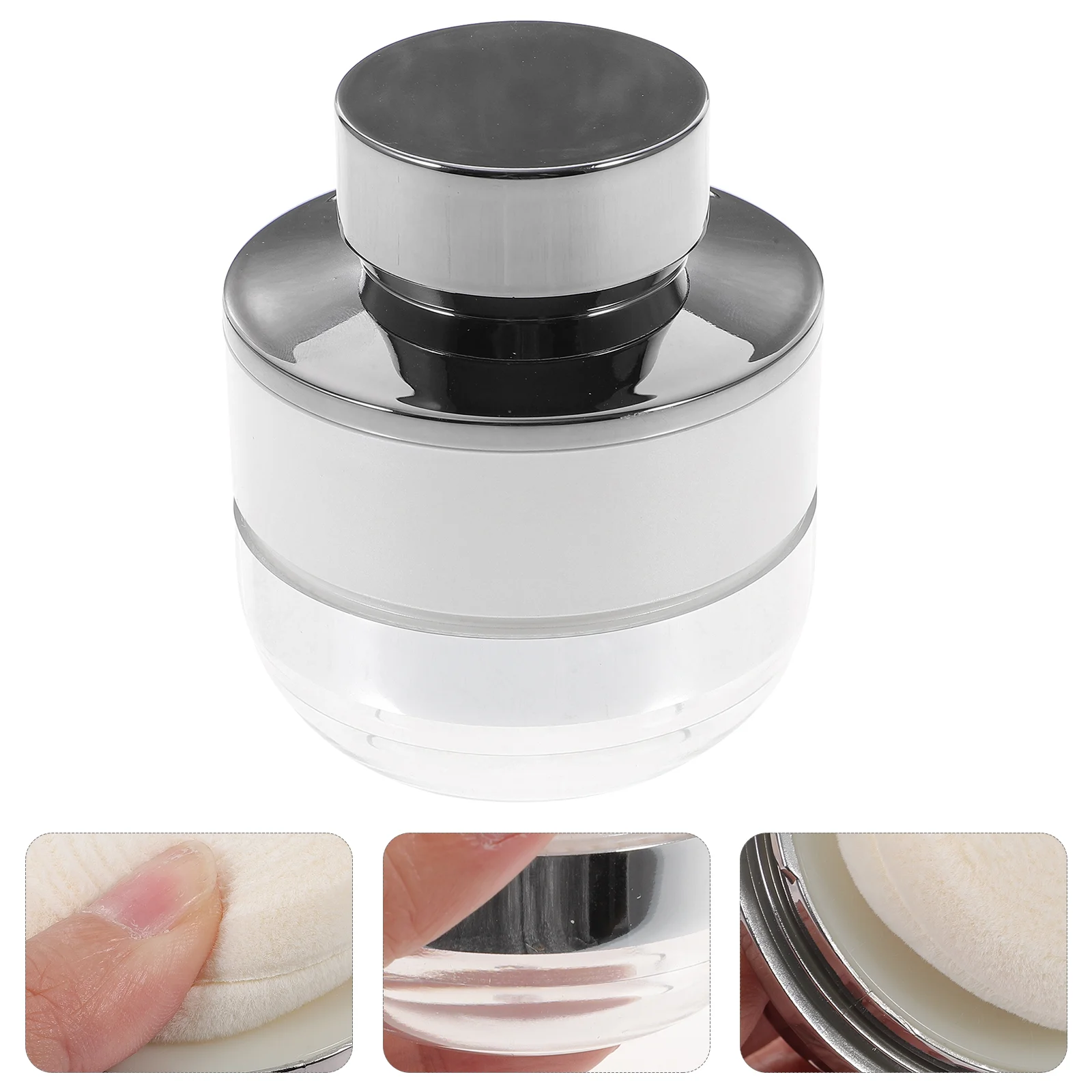 

Puff Container Case Box Loose Makeup Containers Empty Jar Holder Lid Sponge Jars Travel Acrylic Refillable Blusher Cover