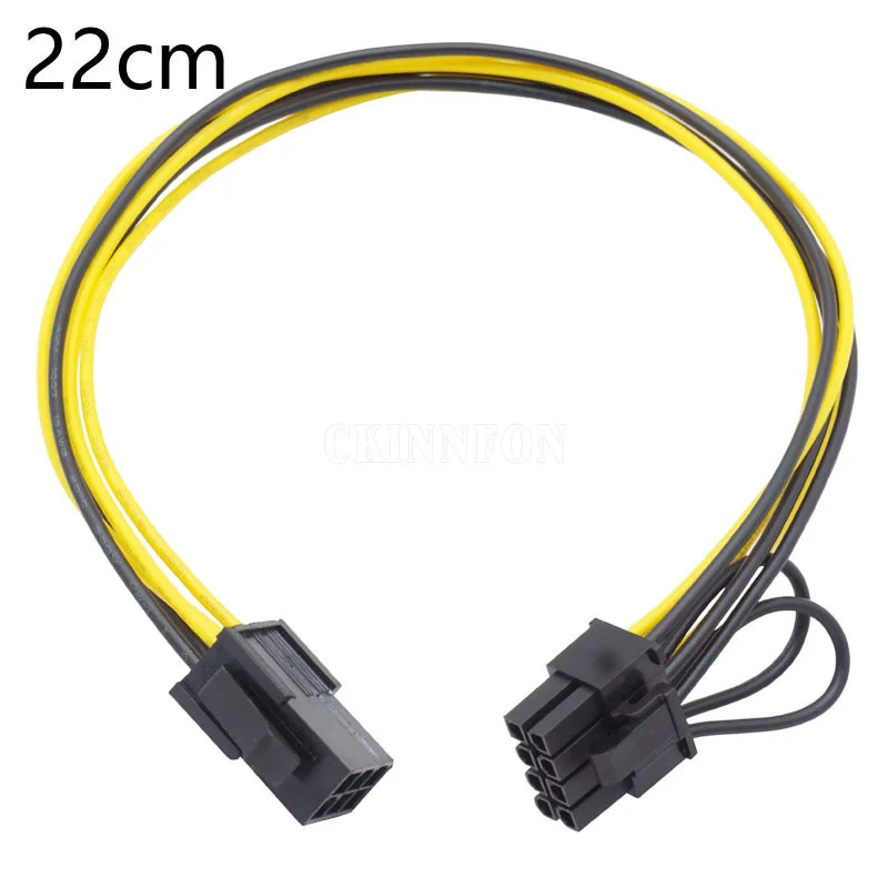 

100Pcs Graphics Card Power Supply Cable 6P Female To Single 6+2P Male Extension Cable 6pin To 8pin Power Adapter Cable