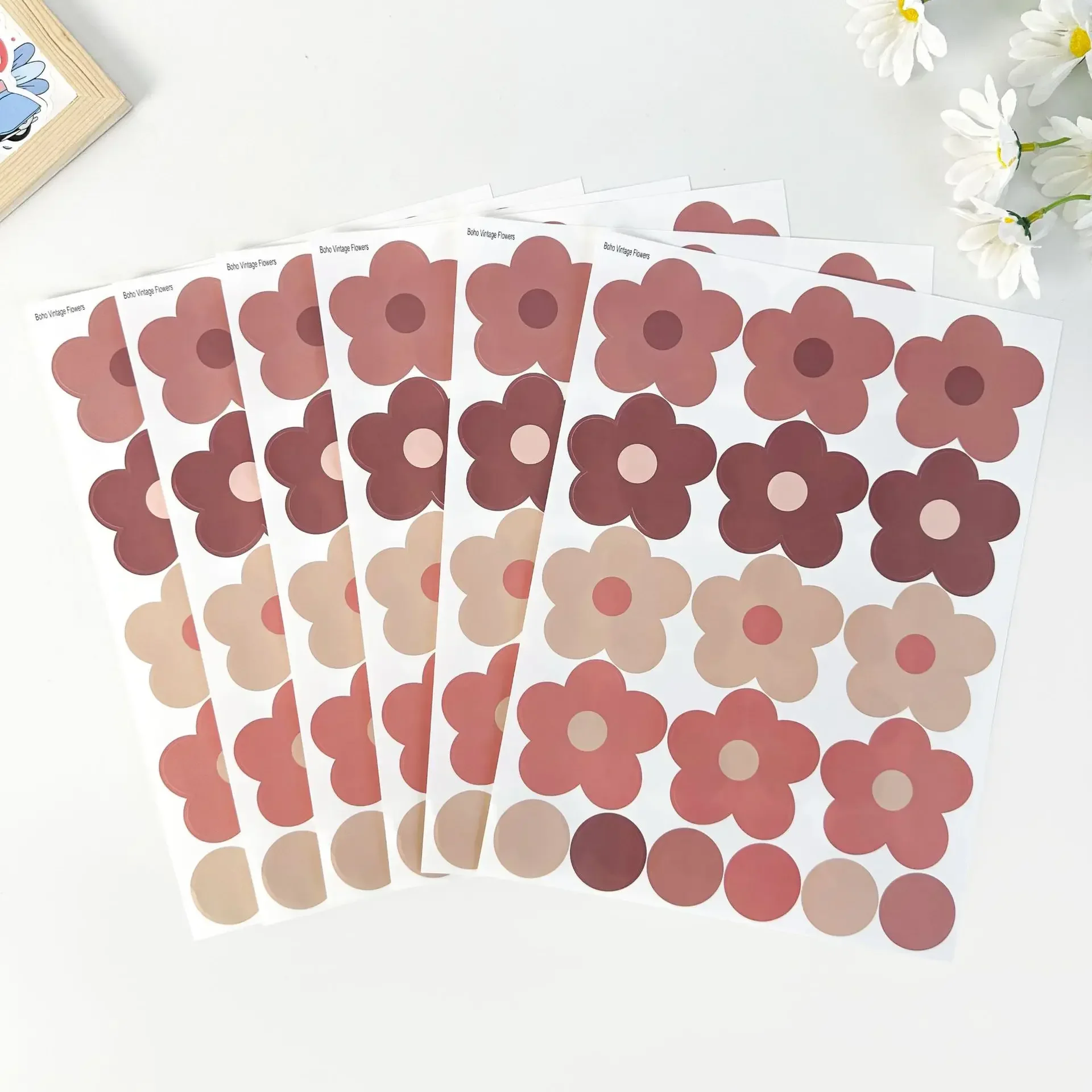 Красочные наклейки на стену с цветком ромашки в стиле бохо для декора детской