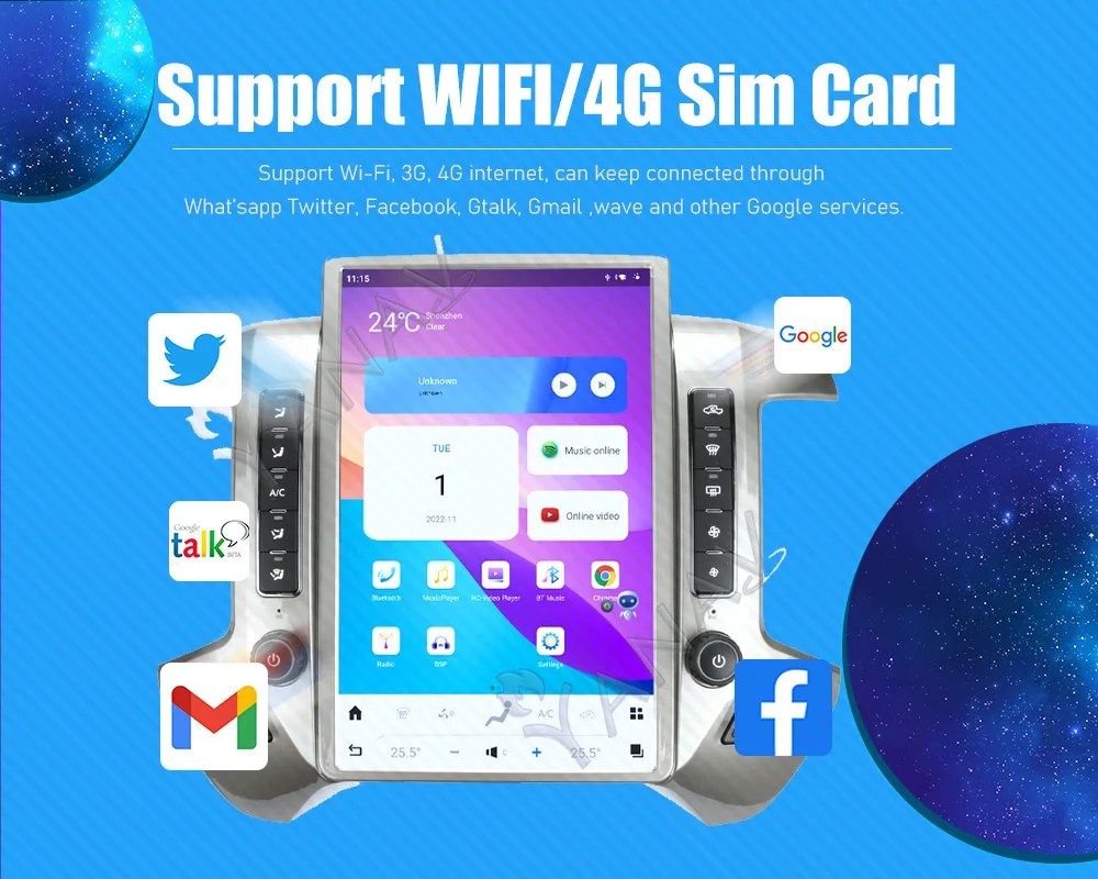 Android 11 Автомобильное радио для Chevrolet Silverado GMC Sierra 2013-2019 Tesla Screen Мультимедийный плеер GPS-навигация Беспроводной Carplay.