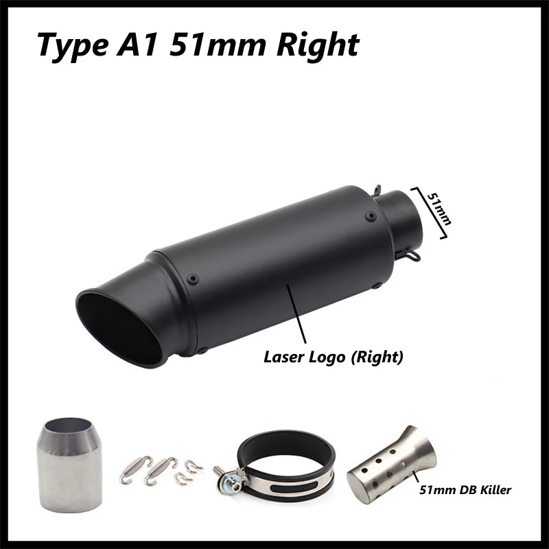 

Глушитель выхлопной трубы мотоцикла, 51 мм 61 мм Глушитель дБ левый и правый, для S1000R G310GS TRK502 CBR250R и т. Д.