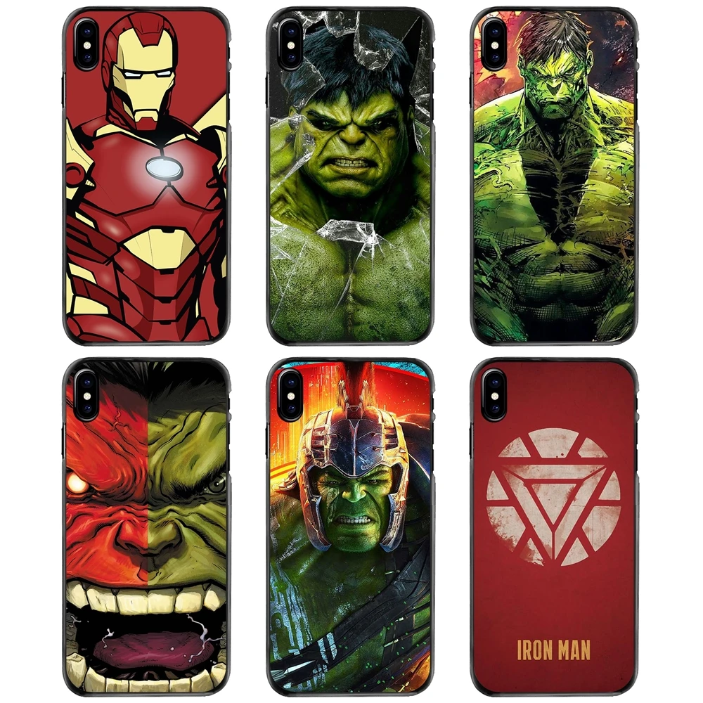 

Hard Phone Bag Case For iPhone 11 12 13 14 Pro MAX Mini 5 5S SE 6 6S 7 8 Plus 10 X XR XS New Ironman and Hulk Marvel Comic