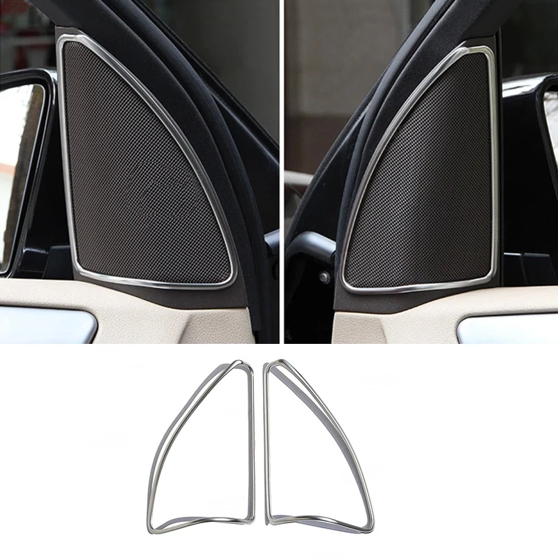 

For Mercedes-Benz ML GL GLE Class W166 X166 2x Chrome Car Door Speaker Frame cover trim