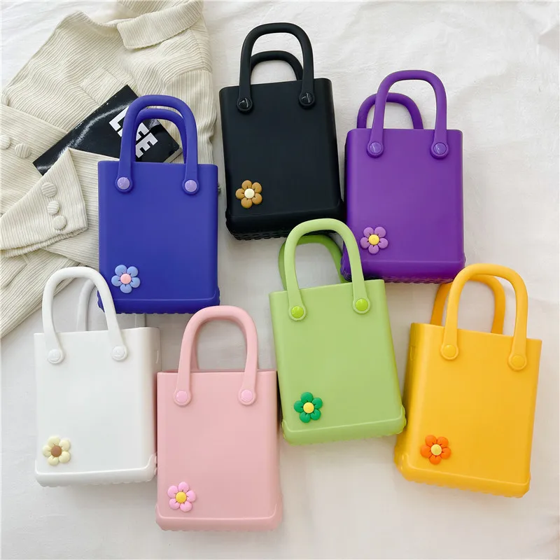 

EVA Beach Bag Waterproof Bag Organizer Basket Summer Storage Handbag Cartoon Handbag for Girl Kids Swim Suit Towel Shoulder Bags