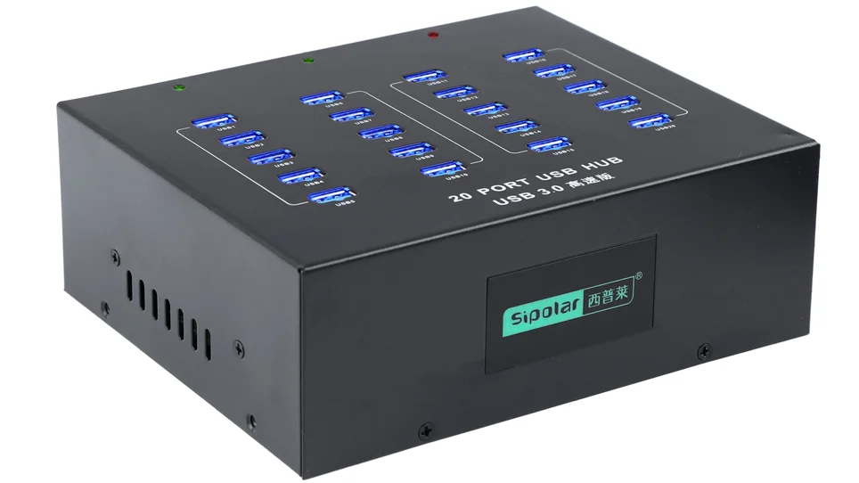 

Sipolar OEM Laptop rack mountable 110W powered usb hub 20 port USB3.0 charging hub with power for refurbished laptops and phones