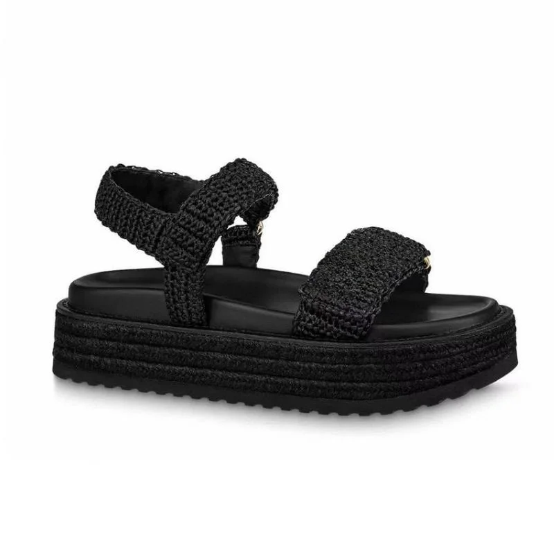 

New women twine braided platform sandals summer pine cake platform increase slippers sandals Fashion high quality sandals 35-41