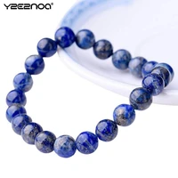 8mm lapis lazuli beads bracelets unisex elastic bangle natural stone round beads bracelet for men women jewelry gifts