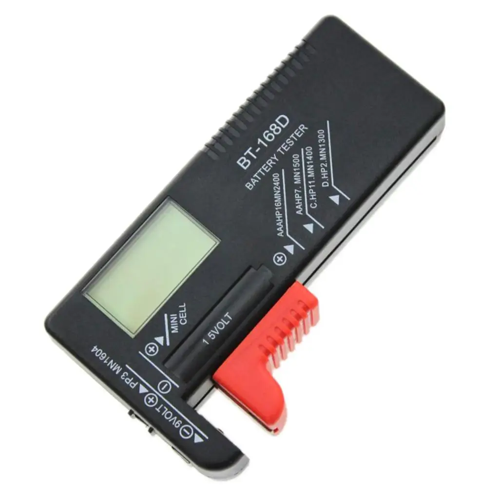 

Digital LCD Battery Tester Checker Tool for 9V/1.5V Cell and Button Battery