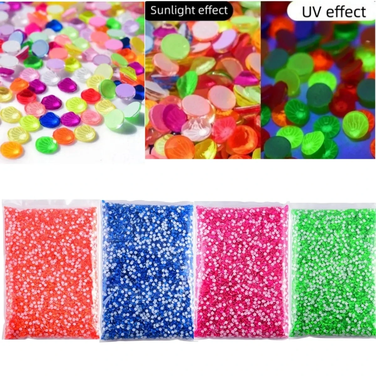 

SS3-SS30 14400pcs Neon Crystal Non thermal Fixed Bulk Packaging Nail Art Flat Back for Clothing Nail Decoration