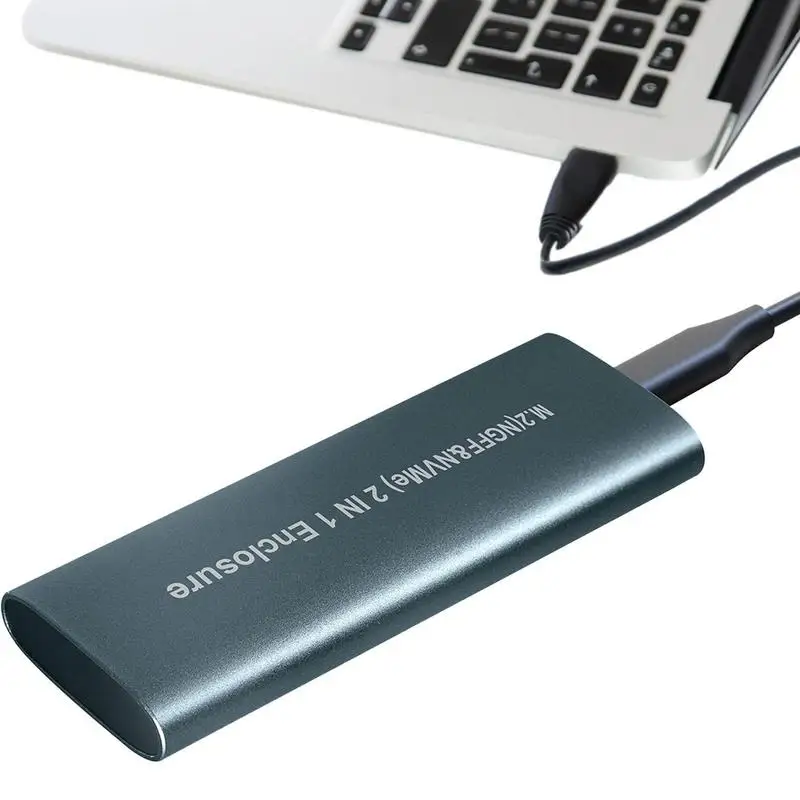 

Переходник для корпуса SSD 10 Гбит/с, двойной SSD M.2, корпус USB Type C Gen2, двойной алюминиевый внешний адаптер, поддержка м-ключа для 2230 2242