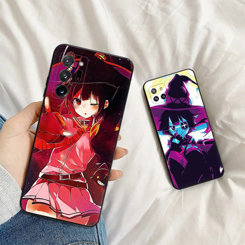 Чехол для телефона Samsung A35 5G A55 A02 A03 A04 A05 S8 S9 Note 10 Plus 9 8 A05S Аниме Konosuba Megumin Мягкий